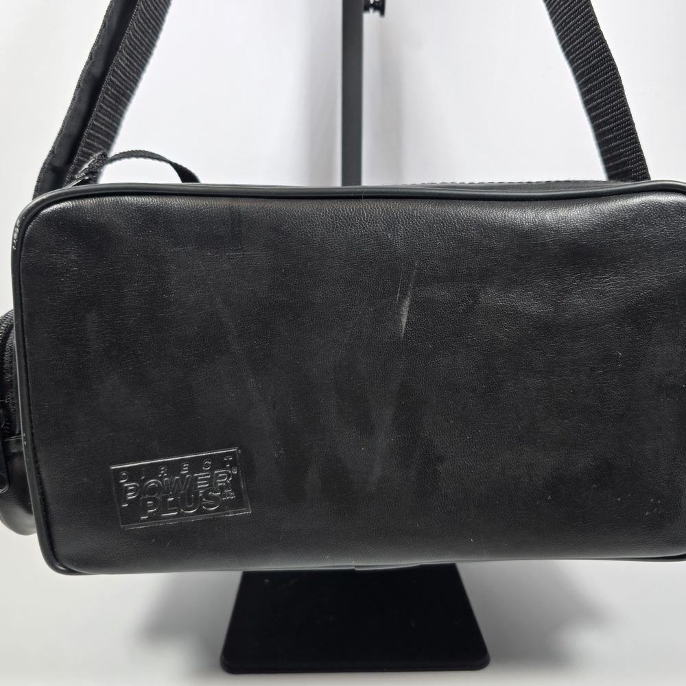 Vintage Rayovac Direct Power Plus Black Leather Electronics Bag W/Strap‎ Padded